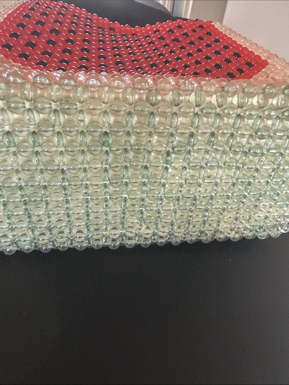 Cynthia Rowley Red White Green Beaded Watermelon Tote Shoulder Bag - Picture 8 of 8
